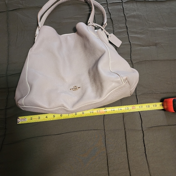 Coach Handbags - Coach Light Gray Leather Hobo Bag